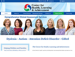 Center for Health, Learning and Achievement screen capture