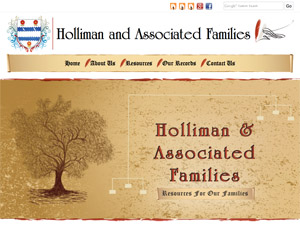 Holliman and Associated Families screen capture